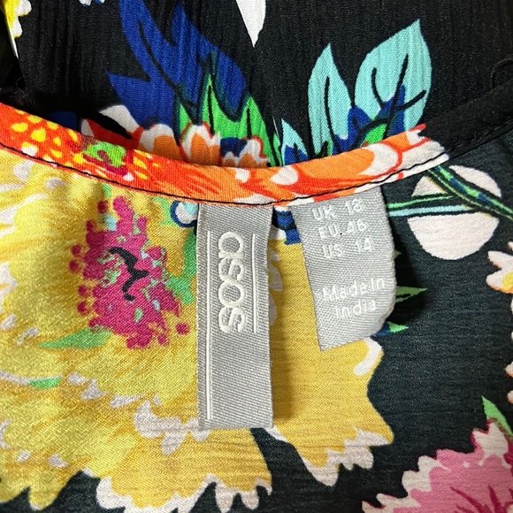 ASOS SWIM Floral Polkadot Swim Coverup Plus Size Dress - Picture 3 of 8